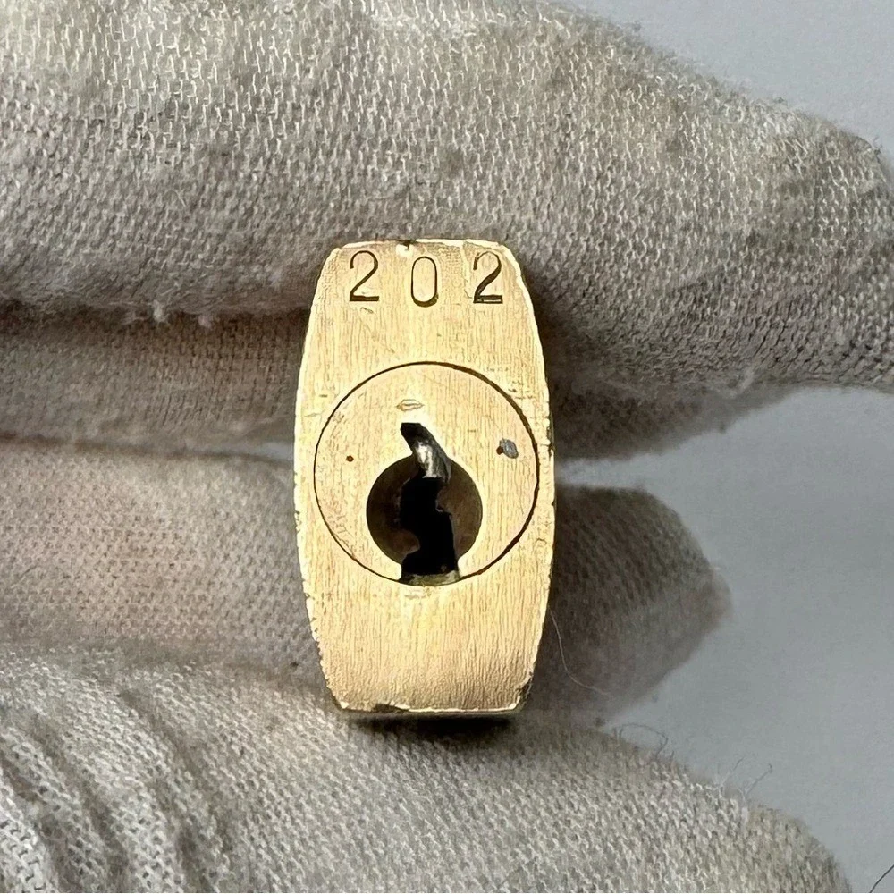 Vintage Louis‎ Vuitton Padlock and Key #202 Gold Tone Authentic Collectible